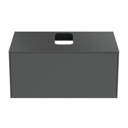 Ideal Standard Atelier Conca Wall-Mounted Base Cabinet Matte Anthracite 1 Drawer with Central Cutout Top 80 cm