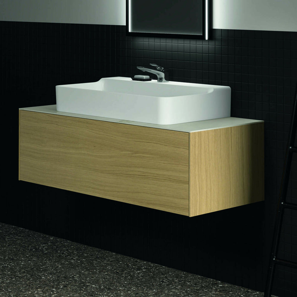 Ideal Standard Atelier Conca Wall-Mounted Base Cabinet Light Oak Finish 1 Drawer 120 cm