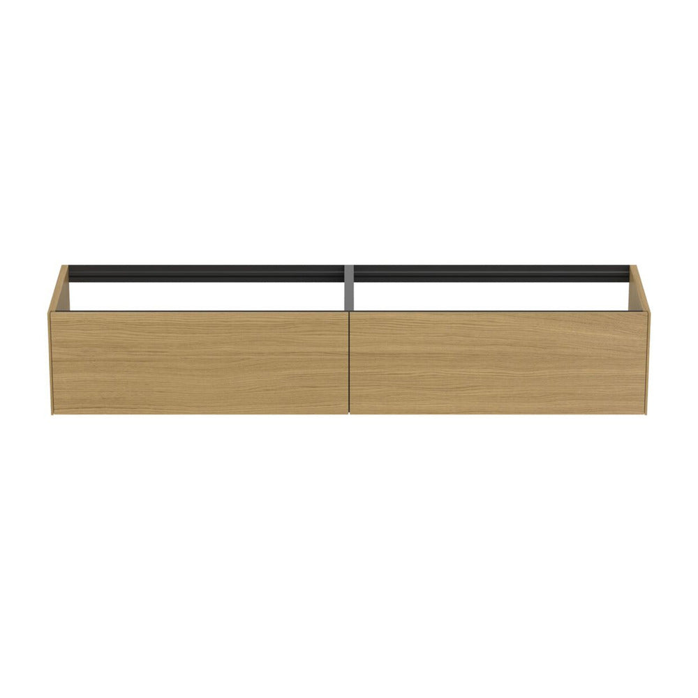 Ideal Standard Atelier Conca Wall-Mounted Base Cabinet Light Oak Finish 2 Drawers 200 cm