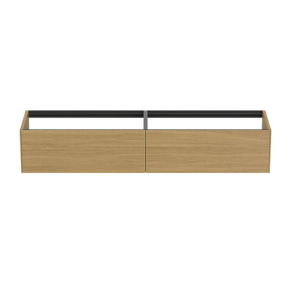 Ideal Standard Atelier Conca Wall-Mounted Base Cabinet Light Oak Finish 2 Drawers 200 cm