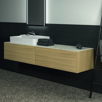 Ideal Standard Atelier Conca Wall-Mounted Base Cabinet Light Oak Finish 2 Drawers 200 cm