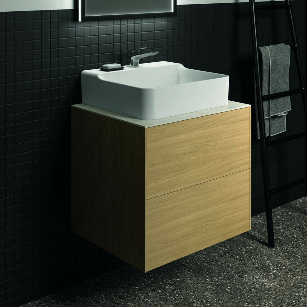 Суспендиран шкаф за баня Ideal Standard Atelier Conca, финиш дъб светъл, 2 чекмеджета, 60 см