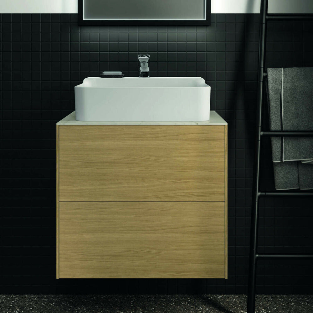 Суспендиран шкаф за баня Ideal Standard Atelier Conca, финиш дъб светъл, 2 чекмеджета, 60 см