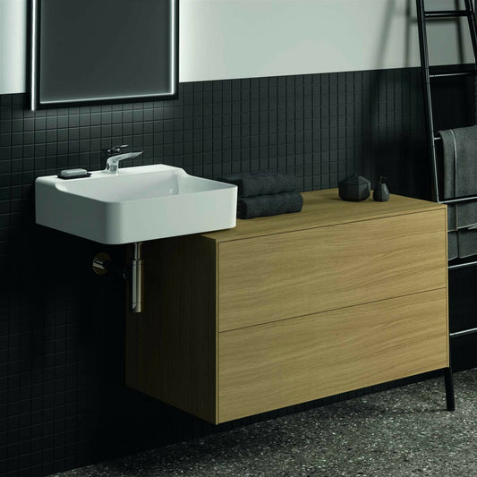 Съсредоточен шкаф с мивка Ideal Standard Atelier Conca, светъл дъб, 2 чекмеджета, 100 см.