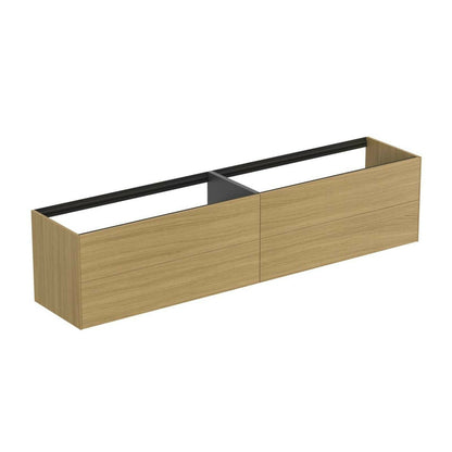Suspended Base Cabinet Ideal Standard Atelier Conca Light Oak Finish 4 Drawers 240 cm