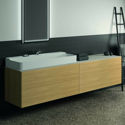 Suspended Base Cabinet Ideal Standard Atelier Conca Light Oak Finish 4 Drawers 240 cm