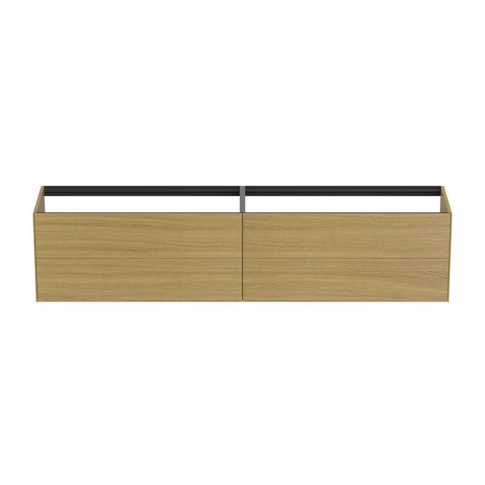 Suspended Base Cabinet Ideal Standard Atelier Conca Light Oak Finish 4 Drawers 240 cm