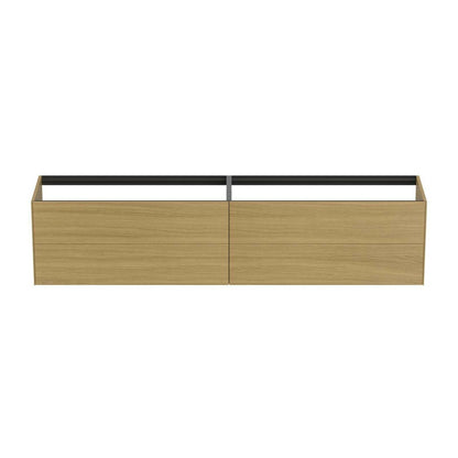 Suspended Base Cabinet Ideal Standard Atelier Conca Light Oak Finish 4 Drawers 240 cm