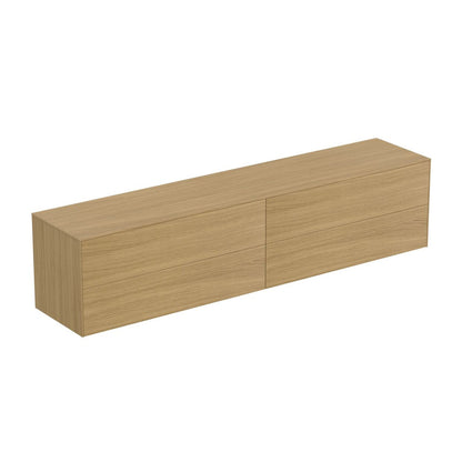 Suspended Base Cabinet Ideal Standard Atelier Conca Light Oak Finish 4 Drawers with Top 240 cm