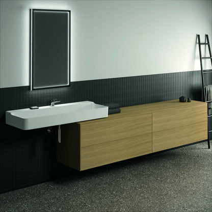 Suspended Base Cabinet Ideal Standard Atelier Conca Light Oak Finish 4 Drawers with Top 240 cm
