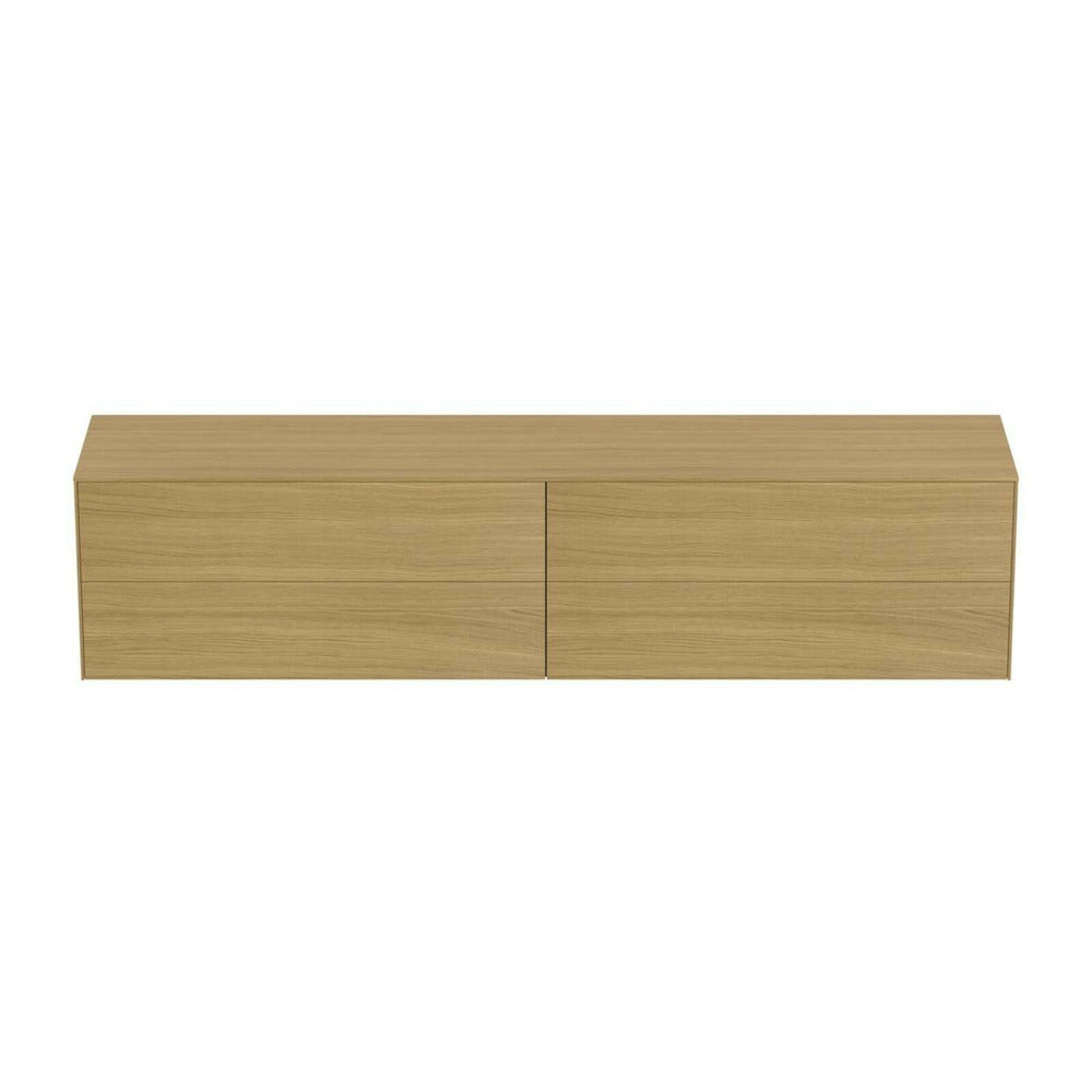 Suspended Base Cabinet Ideal Standard Atelier Conca Light Oak Finish 4 Drawers with Top 240 cm