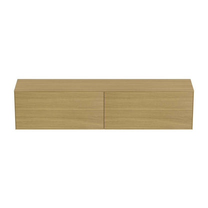 Suspended Base Cabinet Ideal Standard Atelier Conca Light Oak Finish 4 Drawers with Top 240 cm