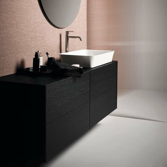 Suspended Base Cabinet Ideal Standard Atelier Conca Dark Oak Finish 4 Drawers with Top 200 cm
