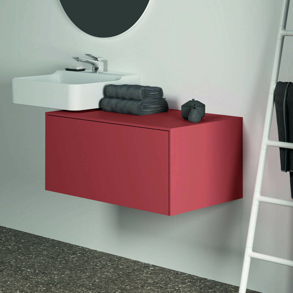 Ideal Standard Atelier Conca Wall-Mounted Base Cabinet Red - Orange Matte 1 Drawer with Top 80 cm