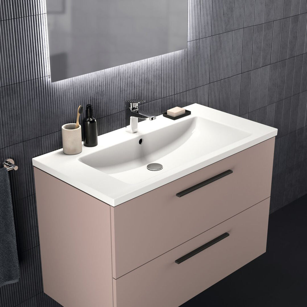 Суспендирован шкаф за баня Ideal Standard i.life B сив - матово бежов 2 чекмеджета 100 см
