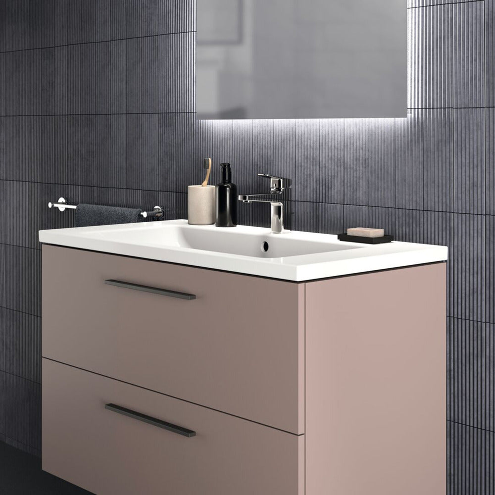 Суспендирован шкаф за баня Ideal Standard i.life B сив - матово бежов 2 чекмеджета 100 см