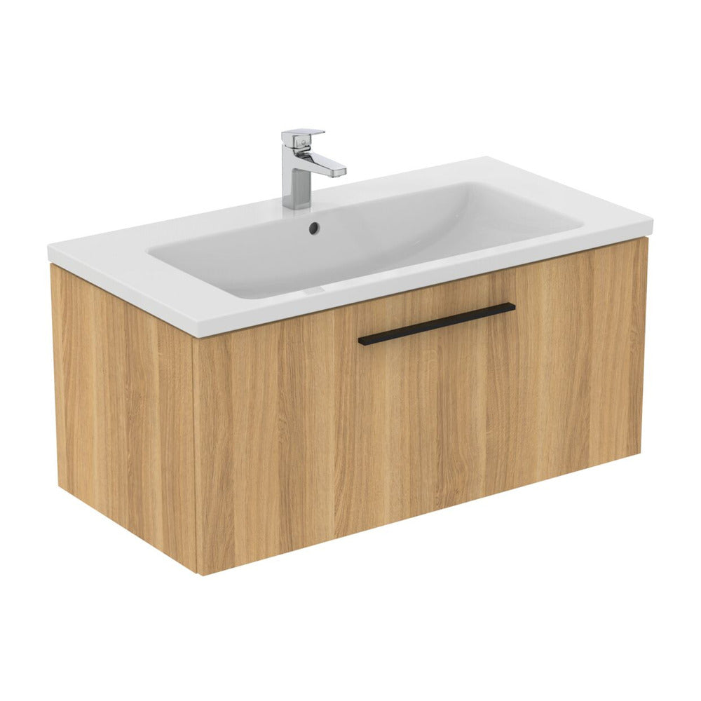 Ideal Standard i.life B Wall-Mounted Base Cabinet Natural Oak Finish 1 Drawer 100 cm