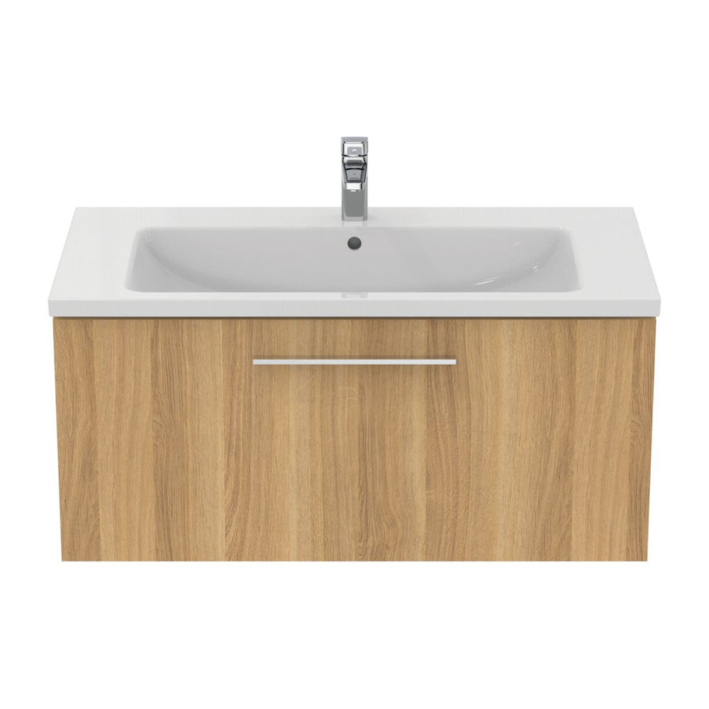 Ideal Standard i.life B Wall-Mounted Base Cabinet Natural Oak Finish 1 Drawer 100 cm