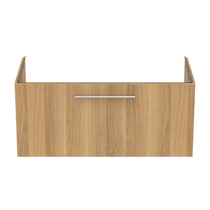 Ideal Standard i.life B Wall-Mounted Base Cabinet Natural Oak Finish 1 Drawer 100 cm
