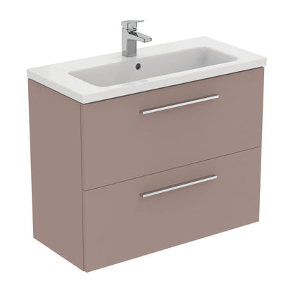 Wall-mounted base cabinet Ideal Standard i.life S 2 drawers gray - beige 80 cm