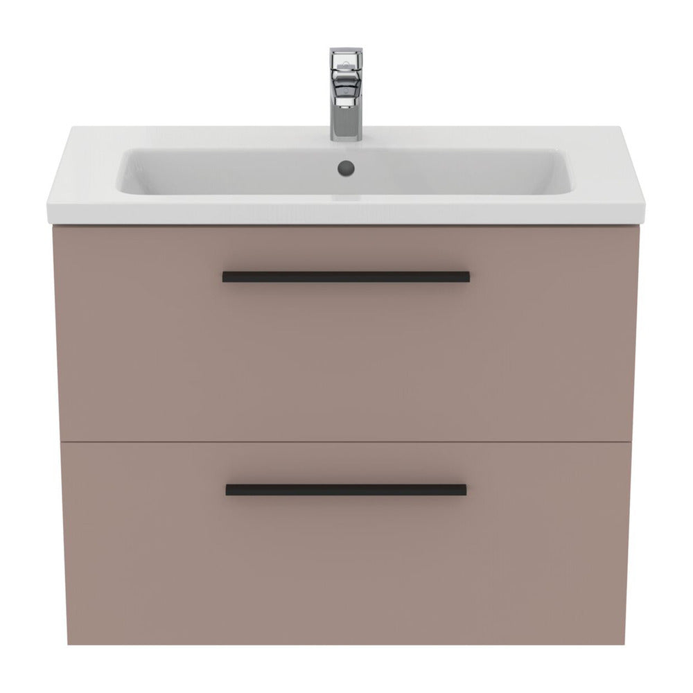 Wall-mounted base cabinet Ideal Standard i.life S 2 drawers gray - beige 80 cm
