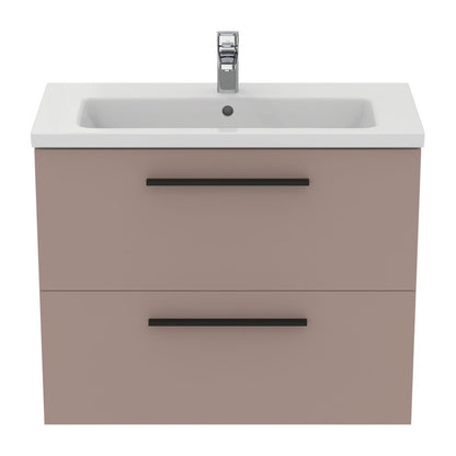Wall-mounted base cabinet Ideal Standard i.life S 2 drawers gray - beige 80 cm