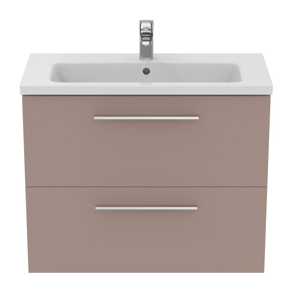 Wall-mounted base cabinet Ideal Standard i.life S 2 drawers gray - beige 80 cm