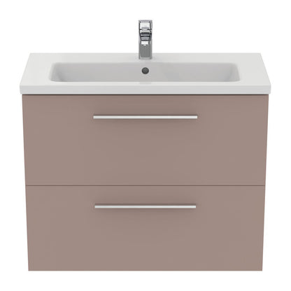 Wall-mounted base cabinet Ideal Standard i.life S 2 drawers gray - beige 80 cm