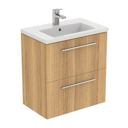 Wall-mounted base cabinet Ideal Standard i.life S 2 drawers oak 60 cm