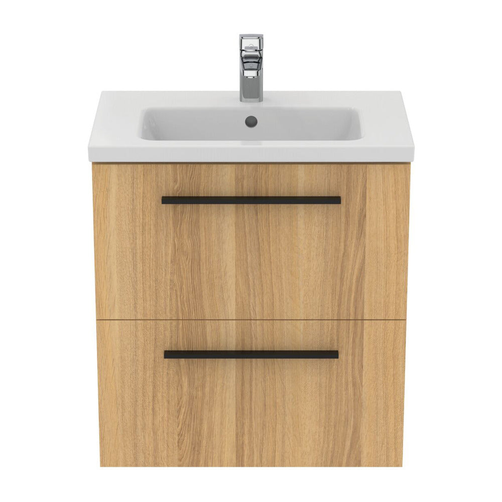 Wall-mounted base cabinet Ideal Standard i.life S 2 drawers oak 60 cm