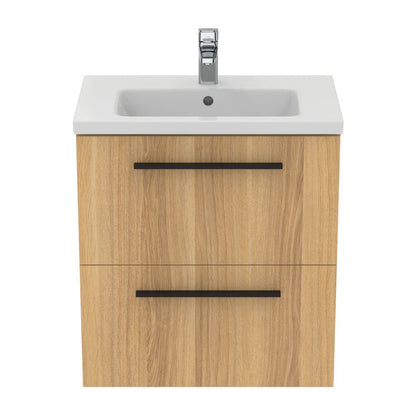 Wall-mounted base cabinet Ideal Standard i.life S 2 drawers oak 60 cm