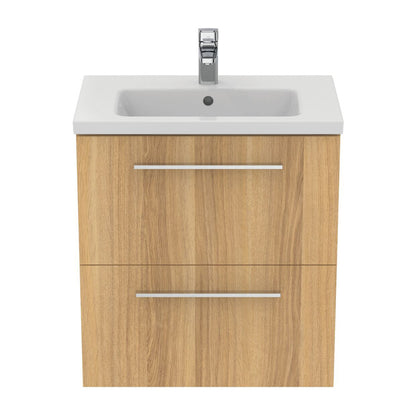 Wall-mounted base cabinet Ideal Standard i.life S 2 drawers oak 60 cm