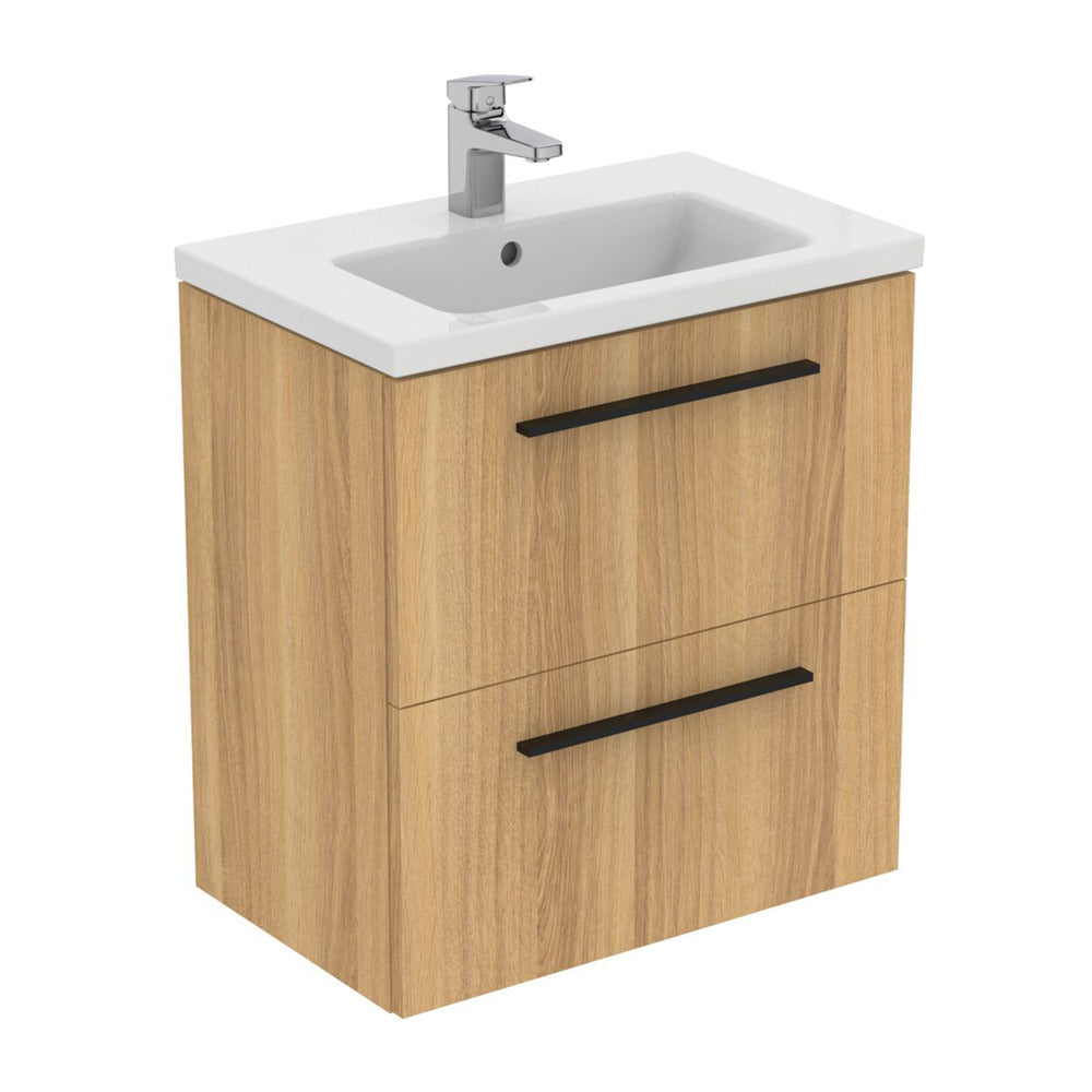Wall-mounted base cabinet Ideal Standard i.life S 2 drawers oak 60 cm