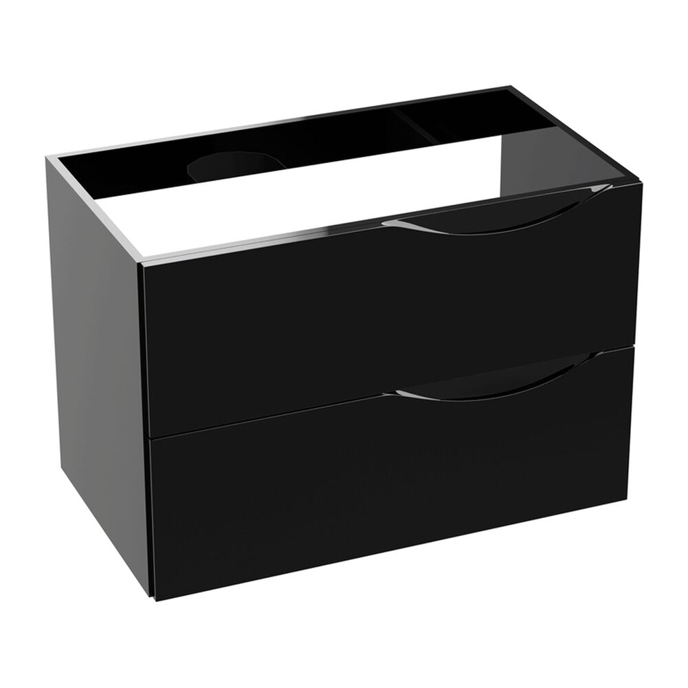 Долен шкаф за баня Rune Asger 2 чекмеджета 80 см черен гланц