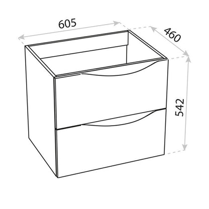 Долап за баня Rune Asger MDF 2 чекмеджета 60 cm бял гланц