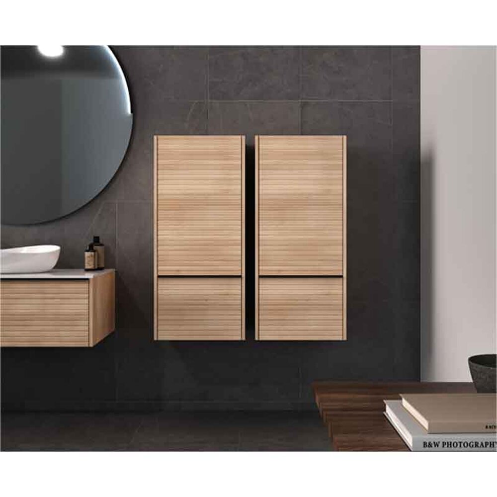 Висок шкаф за баня KolpaSan Orphia с 1 врата и 1 чекмедже 45x140 cm финиш акация
