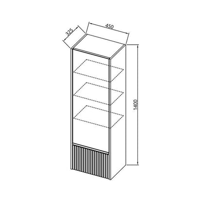 Долен шкаф за баня KolpaSan Orphia riflat 1 врата и 1 чекмедже 45x140 см графит черен