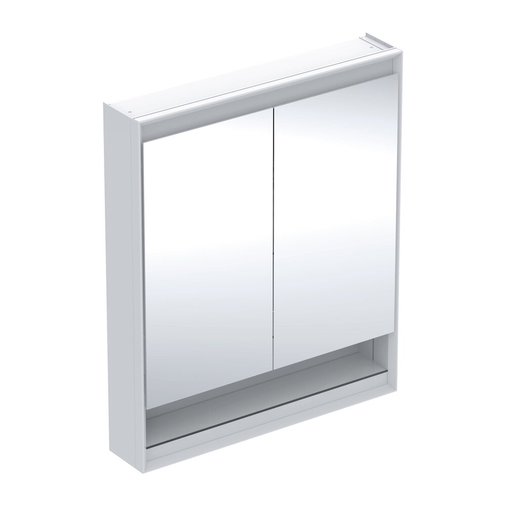 Шкаф с огледало и ниша Geberit One ComfortLight 75 см бял
