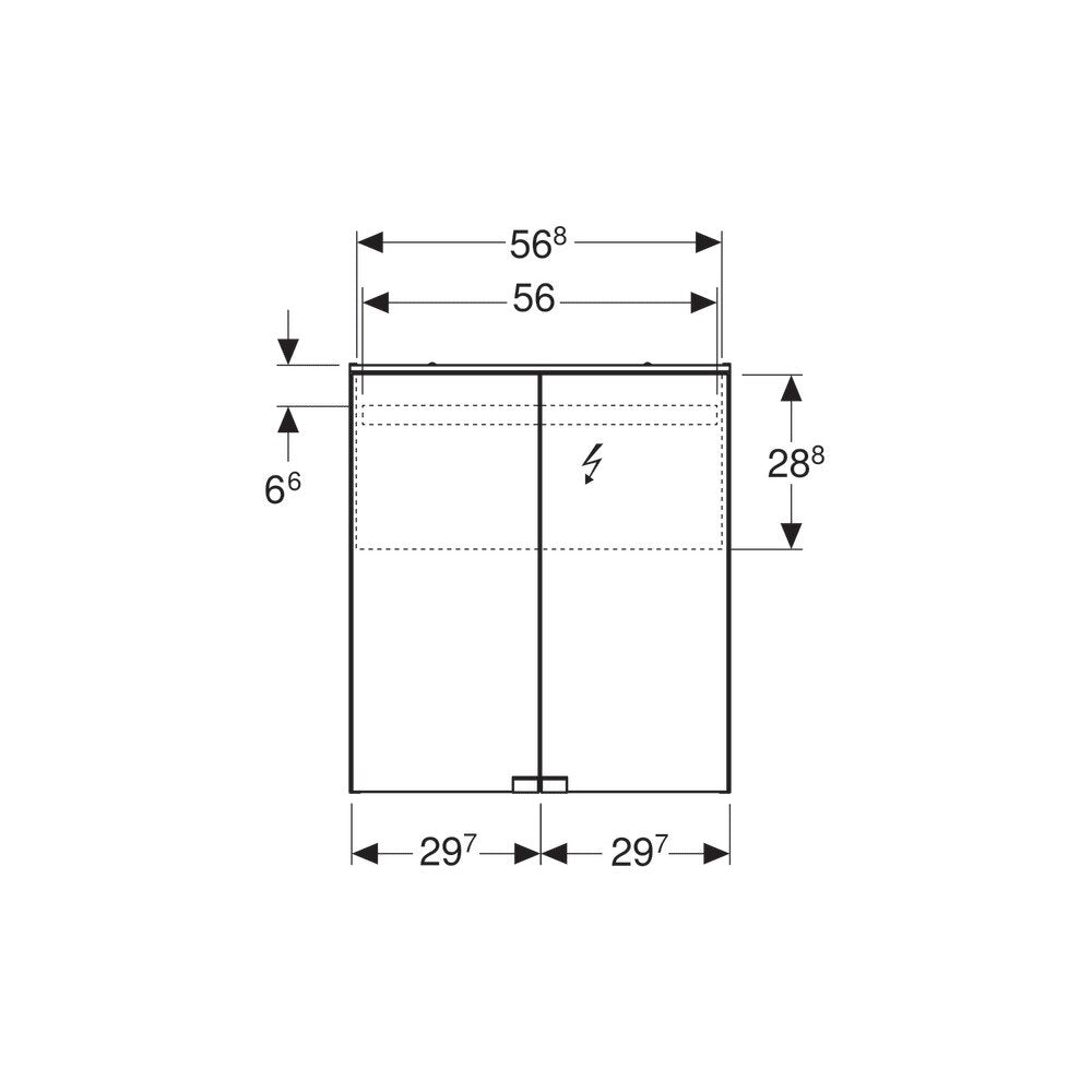 Geberit Option Basic Wall-Mounted Mirror Cabinet Matte White 60 cm