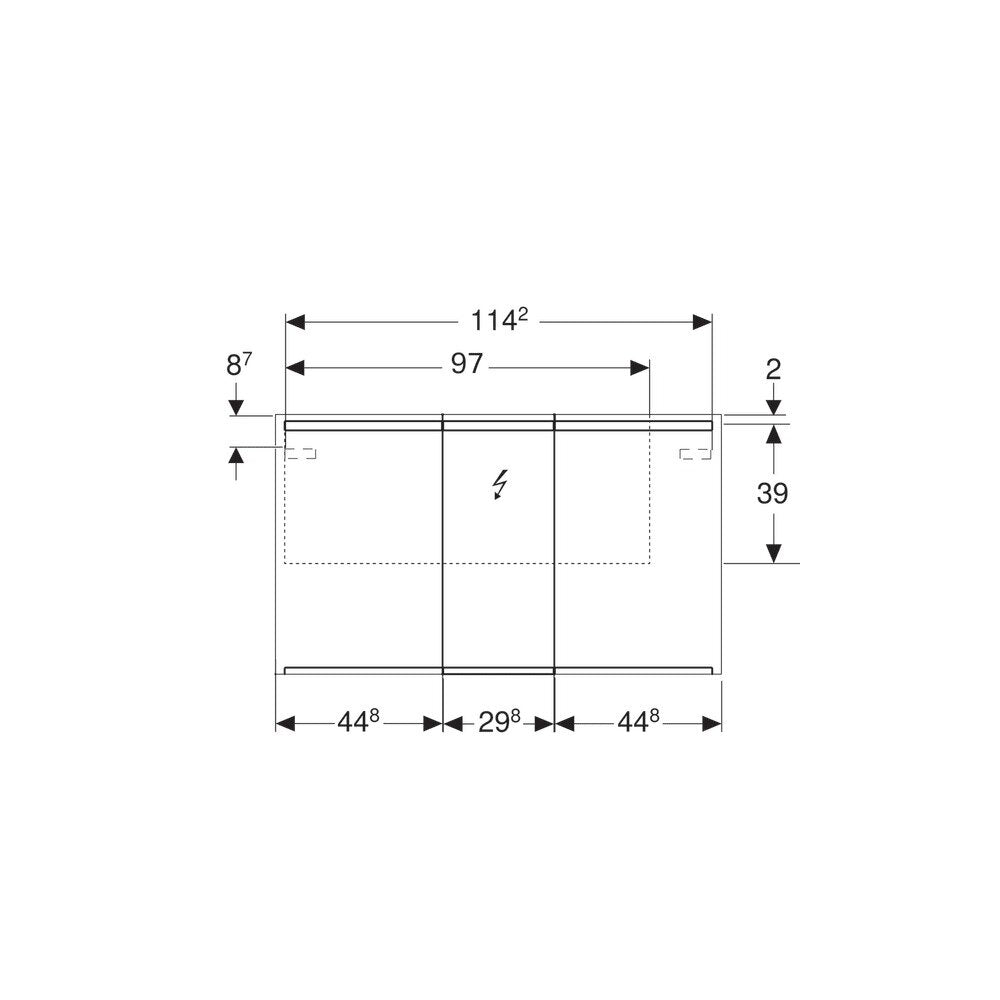 Geberit Option 120 cm Wall-Mounted Mirror Cabinet with 3 Doors