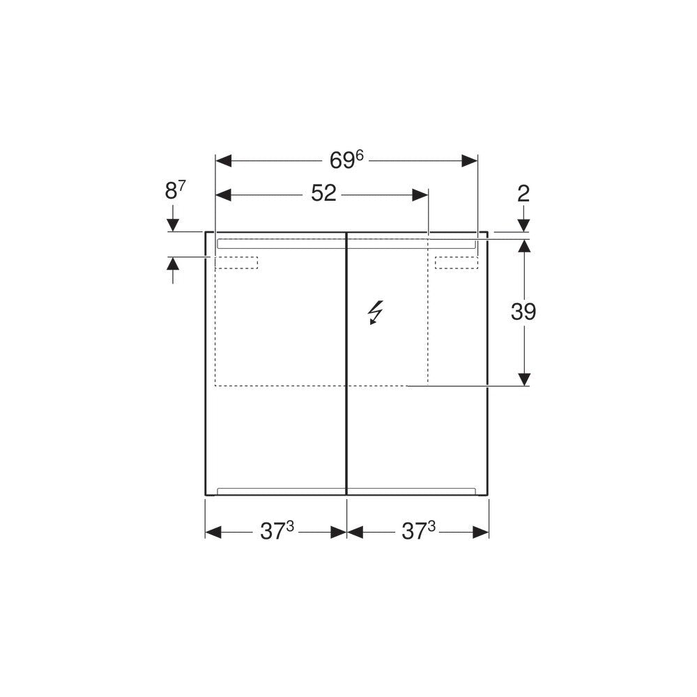 Geberit Option 75 cm Wall-Mounted Mirror Cabinet
