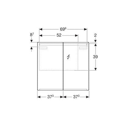 Geberit Option 75 cm Wall-Mounted Mirror Cabinet