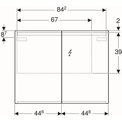 Дървен шкаф с огледало Geberit Option, 90 см