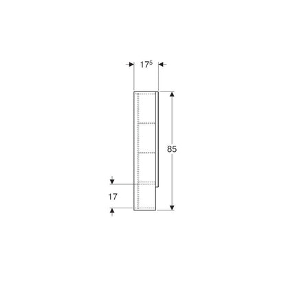 Geberit Selnova Square Wall-Mounted Mirror Cabinet White 2 Doors 59 cm