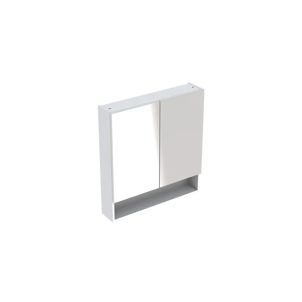 Geberit Selnova Square Wall-Mounted Mirror Cabinet White 2 Doors 79 cm