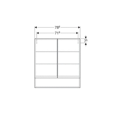 Geberit Selnova Square Wall-Mounted Mirror Cabinet White 2 Doors 79 cm