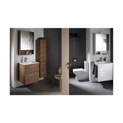 Geberit Selnova Square Wall-Mounted Mirror Cabinet White 2 Doors 79 cm
