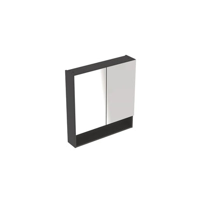 Geberit Selnova Square Wall-Mounted Mirror Cabinet Dark Grey Lava 2 Doors 59 cm