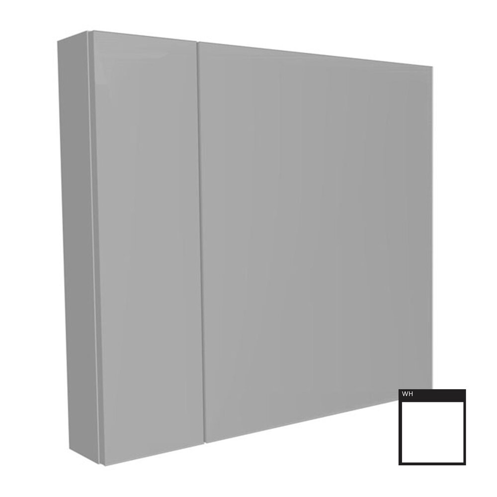 KolpaSan Naomi Wall-Mounted Mirror Cabinet White 2 Doors 80 cm