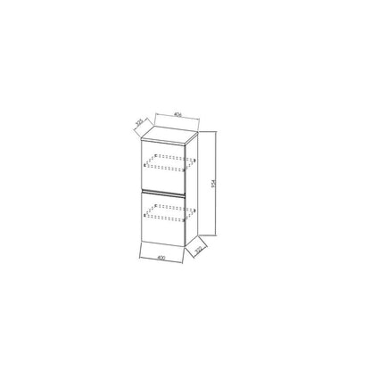 KolpaSan Oxana Medium Wall Cabinet MDF White 95x40 cm